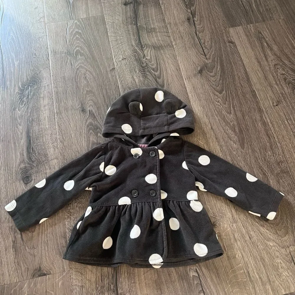 Carter's Polka Dot Fleece Hooded Jacket size 18 m